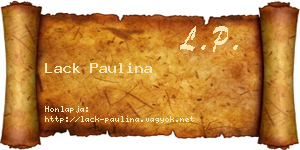 Lack Paulina névjegykártya